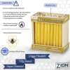 Zion Judaica Natural Beeswax Hanukkah Candles Set In A Wooden Crate Honeycomb Design Chanukkah Celebration Candles Honey Scented Aroma Candle Set of 4