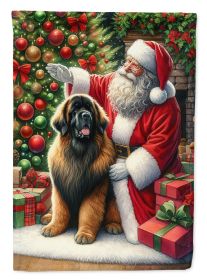 Leonberger and Santa Claus Garden Flag Mailbox Flag Decorative Yard Flag Banner Outside Patio Artwork Yard Flower Beds, Garden Size, Multicolor