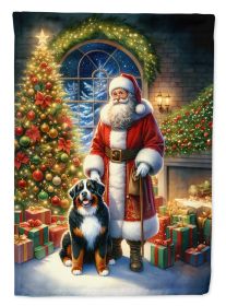 Bernese Mountain Dog and Santa Claus Garden Flag Mailbox Flag Decorative Yard Flag Banner Outside Patio Artwork Yard Flower Beds, Garden Size