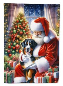 Greater Swiss Mountain Dog and Santa Claus Garden Flag Mailbox Flag Decorative Yard Flag Banner Outside Patio Artwork Yard Flower Beds, Garden Size