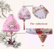 Chinese Cloth Lantern Painted Pink Flowers Traditional Home Garden Hanging Decorative Lampshade 14"