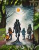 Werewolves Spooky Halloween Garden Flag Mailbox Flag Decorative Yard Flag Banner Outside Patio Artwork Yard Flower Beds, Garden Size, Multicolor