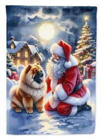 Chow Chow and Santa Claus Garden Flag Mailbox Flag Decorative Yard Flag Banner Outside Patio Artwork Yard Flower Beds, Garden Size, Multicolor