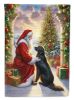 Flat-Coated Retriever and Santa Claus Garden Flag Mailbox Flag Decorative Yard Flag Banner Outside Patio Artwork Yard Flower Beds, Garden Size