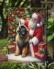 Leonberger and Santa Claus Garden Flag Mailbox Flag Decorative Yard Flag Banner Outside Patio Artwork Yard Flower Beds, Garden Size, Multicolor