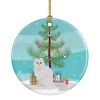 NEW Chinchilla Persian Longhair Cat Christmas Ceramic Ornament Christmas Tree Hanging Decorations for Home Christmas Holiday, Party, Gift, 3 in