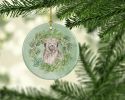 Briard Christmas Wreath Ceramic Ornament Christmas Tree Hanging Decorations for Home Christmas Holiday, Party, Gift, 3 in, Multicolor