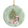 Basset Hound Puppy #2 Christmas Presents and Tree Ceramic Ornament Christmas Tree Hanging Decorations for Home Christmas Holiday, Party, Gift, 3 in