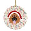 German Shepherd Merry Christmas Ceramic Ornament Christmas Tree Hanging Decorations for Home Christmas Holiday, Party, Gift, 3 in, Multicolor