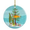 Goldfish Common Merry Christmas Ceramic Ornament Christmas Tree Hanging Decorations for Home Christmas Holiday, Party, Gift, 3 in, Multicolor