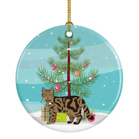 NEW Scottish Straight Cat Christmas Ceramic Ornament Christmas Tree Hanging Decorations for Home Christmas Holiday, Party, Gift, 3 in, Multicolor