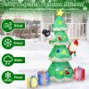 6.89FT Christmas Inflatable Outdoor Decoration with Christmas Tree Gift Box Santa Claus Blow Up Yard Decoration with LED Light Built-in Air Blower for