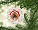 German Shepherd Merry Christmas Ceramic Ornament Christmas Tree Hanging Decorations for Home Christmas Holiday, Party, Gift, 3 in, Multicolor