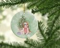 Cavalier Spaniel Tricolor Blenheim Puppy Christmas Presents and Tree Ceramic Ornament Christmas Tree Hanging Decorations for Home Christmas Holiday