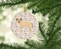 Sato Dog Merry Christmas Ceramic Ornament Christmas Tree Hanging Decorations for Home Christmas Holiday, Party, Gift, 3 in, Multicolor