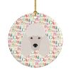 Poodle Merry Christmas Ceramic Ornament Christmas Tree Hanging Decorations for Home Christmas Holiday, Party, Gift, 3 in, Multicolor