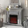 W 47 inch X D 12.6 inch X H 41.7 inch Acrylic diamond mirror mantelpiece, separate mantelpiece Built-in filling: acrylic high imitation drill