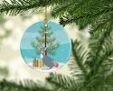 NEW Peterbald Cat Merry Christmas Ceramic Ornament Christmas Tree Hanging Decorations for Home Christmas Holiday, Party, Gift, 3 in, Multicolor