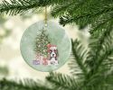 Basset Hound Puppy #2 Christmas Presents and Tree Ceramic Ornament Christmas Tree Hanging Decorations for Home Christmas Holiday, Party, Gift, 3 in