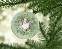 Australian Shepherd Puppy Blue Merle Christmas Wreath Ceramic Ornament Christmas Tree Hanging Decorations for Home Christmas Holiday, Party, Gift