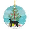 NEW Black Cornish Rex Cat Christmas Ceramic Ornament Christmas Tree Hanging Decorations for Home Christmas Holiday, Party, Gift, 3 in, Multicolor