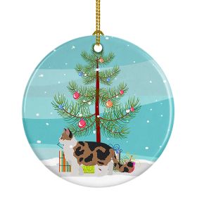 NEW Ragamuffin Cat Christmas Ceramic Ornament Christmas Tree Hanging Decorations for Home Christmas Holiday, Party, Gift, 3 in, Multicolor