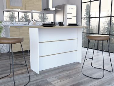 Fendi Kitchen Island with Ample Workstation and 2-Tier Shelf