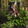 Cairn Terrier and Santa Claus Garden Flag Mailbox Flag Decorative Yard Flag Banner Outside Patio Artwork Yard Flower Beds, Garden Size, Multicolor