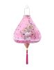 Chinese Cloth Lantern Painted Pink Flowers Traditional Home Garden Hanging Decorative Lampshade 14"