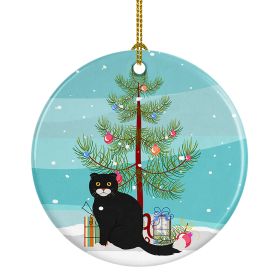 NEW Foldex Exotic Fold Cat Christmas Ceramic Ornament Christmas Tree Hanging Decorations for Home Christmas Holiday, Party, Gift, 3 in, Multicolor