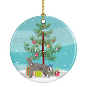 NEW Safari Cat Christmas Ceramic Ornament Christmas Tree Hanging Decorations for Home Christmas Holiday, Party, Gift, 3 in, Multicolor