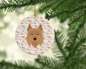 Australian Terrier Merry Christmas Ceramic Ornament Christmas Tree Hanging Decorations for Home Christmas Holiday, Party, Gift, 3 in, Multicolor