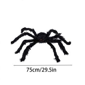 Halloween Giant Black Plush Spider Decoration Props, Outdoor Halloween Party Decor (size: 29.53inch)