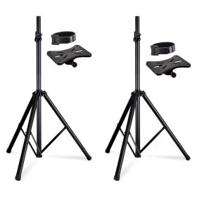 5 Core Speaker Stand Tripod Floor Tall Pair Adjustable Up to 72 Inch DJ Studio Monitor Stands Pole Mount  - SS ECO 2PK WoB (Color: Black)