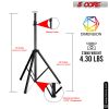 5 Core Speaker Stand Tripod Floor Tall Pair Adjustable Up to 72 Inch DJ Studio Monitor Stands Pole Mount  - SS ECO 2PK WoB