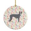 Italian Greyhound Merry Christmas Ceramic Ornament Christmas Tree Hanging Decorations for Home Christmas Holiday, Party, Gift, 3 in, Multicolor