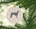 Italian Greyhound Merry Christmas Ceramic Ornament Christmas Tree Hanging Decorations for Home Christmas Holiday, Party, Gift, 3 in, Multicolor