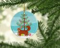 NEW Somali Cat Christmas Ceramic Ornament Christmas Tree Hanging Decorations for Home Christmas Holiday, Party, Gift, 3 in, Multicolor