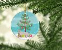 NEW Thai Lilac Cat Christmas Ceramic Ornament Christmas Tree Hanging Decorations for Home Christmas Holiday, Party, Gift, 3 in, Multicolor