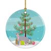 NEW Ukrainian Levkoy Cat Christmas Ceramic Ornament Christmas Tree Hanging Decorations for Home Christmas Holiday, Party, Gift, 3 in, Multicolor