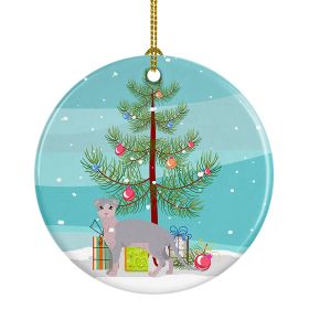 NEW Ukrainian Levkoy Cat Christmas Ceramic Ornament Christmas Tree Hanging Decorations for Home Christmas Holiday, Party, Gift, 3 in, Multicolor (Default: Default)